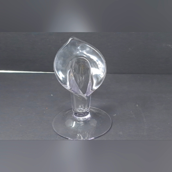 Vintage Clear Glass Calla Lilly Candle Holder/Budvase - Picture 2 of 7